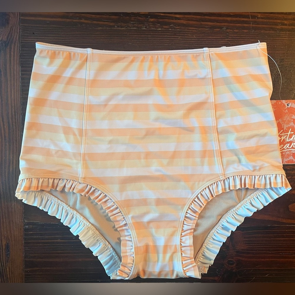 Kortni Jeane peachy stripes all ruffled up bottoms